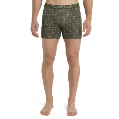 Icebreaker M Merino 150 Anatomica Boxers First Snow - Loden/snow/aop - Miehet - M - Partioaitta
