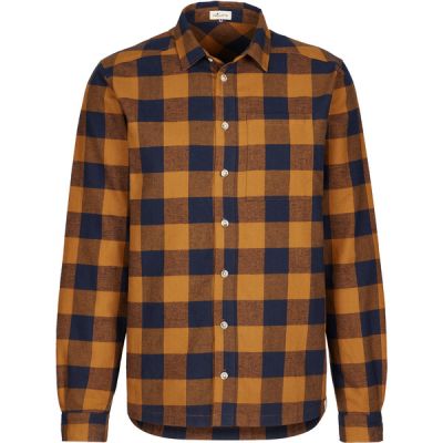 FRILUFTS Namsos L/s Shirt - Golden Brown/dark Sapphire Che - Miehet - XXXL - Partioaitta