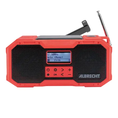 Albrecht Dr112 Dab+ Emergency Outdoor Crank Radio - Black/red - OneSize - Partioaitta, kuva 1 / 1