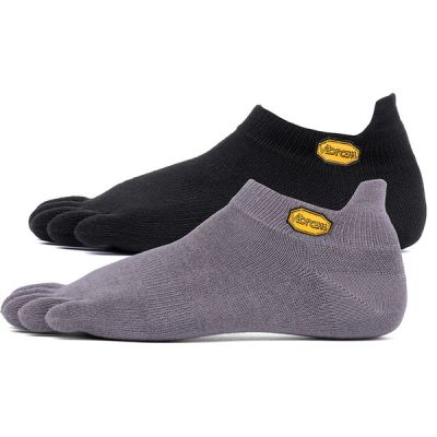 FiveFingers Athletic No Show - 2 Pack - Black / Grey - Unisex - M - Partioaitta