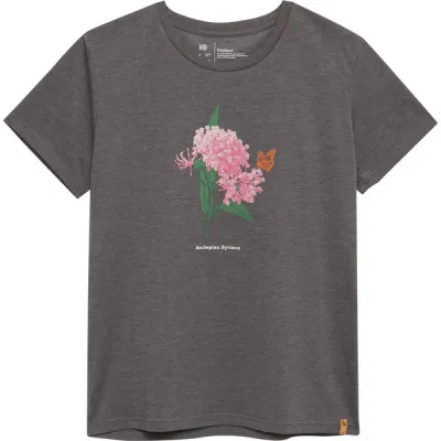 Tentree W Monarch Botanical T-shirt - Granite Grey Heather/cloud Whi - Naiset - L - Partioaitta, kuva 1 / 1