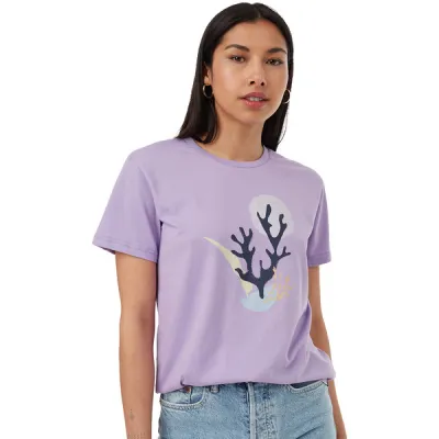 Tentree W Coral T-shirt - Viola/dress Blue - Naiset - S - Partioaitta, kuva 1 / 1