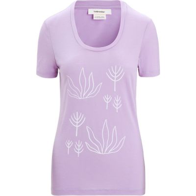 Icebreaker W Tech Lite Ii Ss Scoop Tee Fresh Growth - Purple Gaze - Naiset - M - Partioaitta