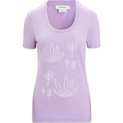 Icebreaker W Tech Lite Ii Ss Scoop Tee Fresh Growth - Purple Gaze - Naiset - M - Partioaitta, kuva 1 / 1