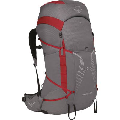 Osprey Eja Pro 55 - Dale Grey/poinsettia Red - Naiset - WXS/S - Partioaitta | Alk. 260,00 €