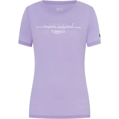 Supernatural W Marina Tee - Lavender/fresh White - Naiset - L - Partioaitta, kuva 1 / 1