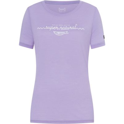 Supernatural W Marina Tee - Lavender/fresh White - Naiset - M - Partioaitta