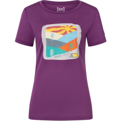 Supernatural W Mountain Art Tee - Purple Passion/various - Naiset - M - Partioaitta