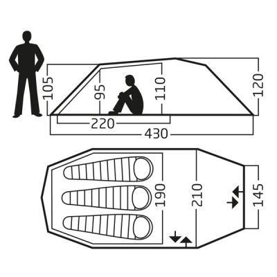 Nordisk Oppland 3 Lw Tent Alu - Green - OneSize - Partioaitta