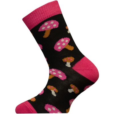 Sukkamestarit Merinovillasukat Kids - Sieniä 2 Musta - Unisex - 28-30 - Partioaitta