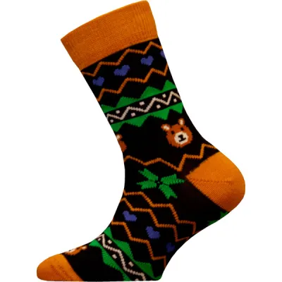 Sukkamestarit Merinovillasukat Kids - Fairisle Sydän Karhu T.sin - Unisex - 28-30 - Partioaitta, kuva 1 / 1