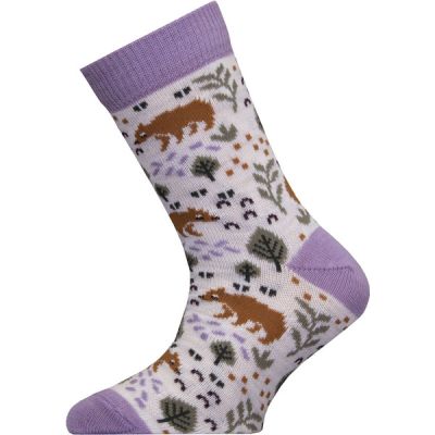 Sukkamestarit Merinovillasukat Kids - Karhu Lehti Laventeli-white-ht - Unisex - 28-30 - Partioaitta