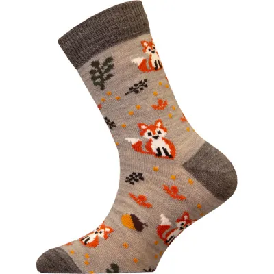 Sukkamestarit Merinovillasukat Kids - Kettu Kasvit Harmaa - Unisex - 28-30 - Partioaitta, kuva 1 / 1