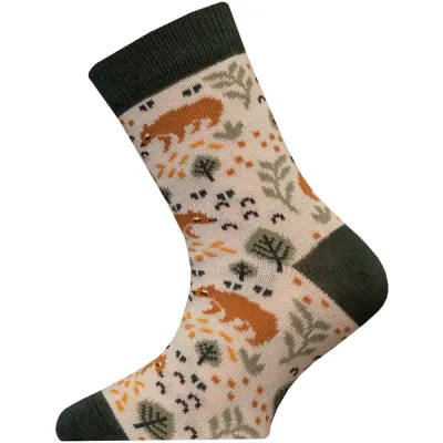 Sukkamestarit Merinovillasukat Kids - Karhu Lehti Hiekka - Unisex - 28-30 - Partioaitta, kuva 1 / 1