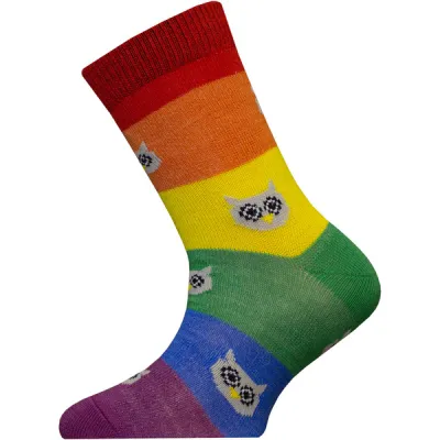 Sukkamestarit Merinovillasukat Kids - Raitapöllö Rainbow - Unisex - 31-33 - Partioaitta, kuva 1 / 1
