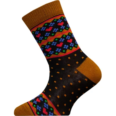 Sukkamestarit Merinovillasukat Kids - Fair Isle Sydän Multi Musta - Unisex - 28-30 - Partioaitta, kuva 1 / 1