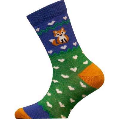 Sukkamestarit Merinovillasukat Kids - Kettu Sydän Kirkas Vihreä - Unisex - 31-33 - Partioaitta