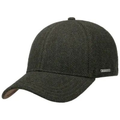 Stetson Baseball Cap Wool Herringbone - Olive Herringbone - Unisex - M - Partioaitta, kuva 1 / 1