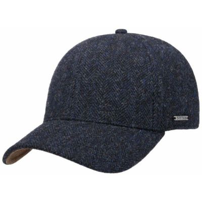 Stetson Baseball Cap Wool Herringbone - Blue Herringbone - Unisex - M - Partioaitta