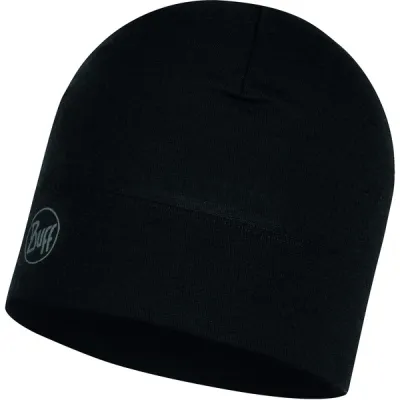 Buff Merino Midweight Beanie - Solid Black - Unisex - OneSize - Partioaitta, kuva 1 / 1