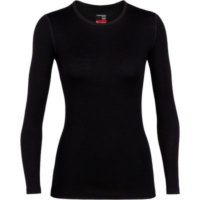 Icebreaker W Merino 260 Tech Ls Crewe - Black - Naiset - S - Partioaitta