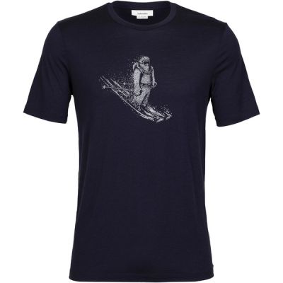 Icebreaker M Tech Lite Ii Ss Tee Skiing Yeti - Midnight Navy - Miehet - M - Partioaitta