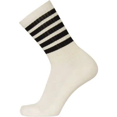 Sukkamestarit Merinovillasukat Sport - White 5 Black Stripes - Unisex - 43-46 - Partioaitta, kuva 1 / 1