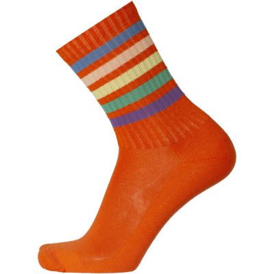 Sukkamestarit Merinovillasukat Sport - Spicy Orange 5 Multicol Stripe - Unisex - 35-38 - Partioaitta | Alk. 14,95 €