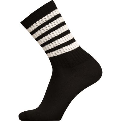Sukkamestarit Merinovillasukat Sport - Musta 5 Stripes - Unisex - 43-46 - Partioaitta