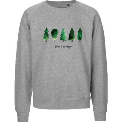 Metsä/Skogen Kids Sweatshirt Born To Be Hugged - Sport Grey - Lapset - 116/122 - Partioaitta