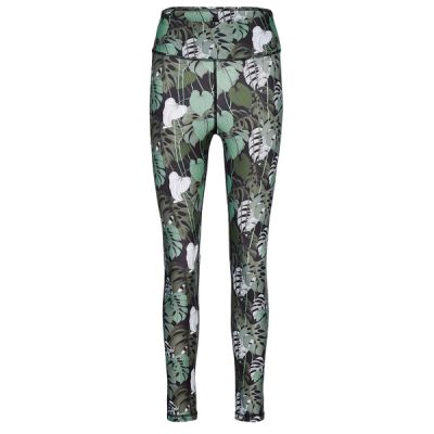 FRILUFTS Vagur Tights - Dark Olive Aop Monstera - Naiset - M - Partioaitta