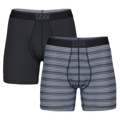 SAXX Quest Qdm Bb Fly 2pk - Sunrise Stripe/black Ii - Miehet - M - Partioaitta