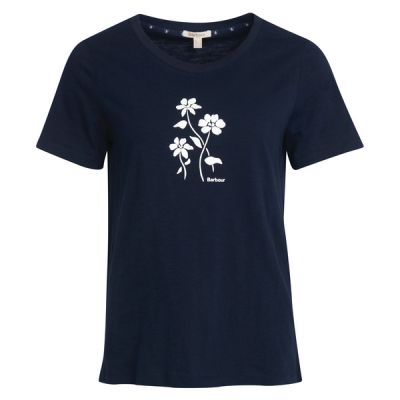 Barbour Ferryside Tee - Navy - Naiset - 14 - Partioaitta