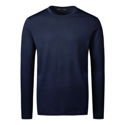 Formal Friday Ultrafine Merino Long Sleeve T-shirt - Navy - Unisex - S - Partioaitta
