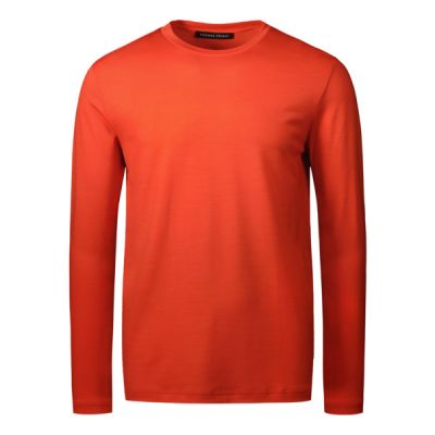 Formal Friday Ultrafine Merino Long Sleeve T-shirt - Orange - Unisex - S - Partioaitta