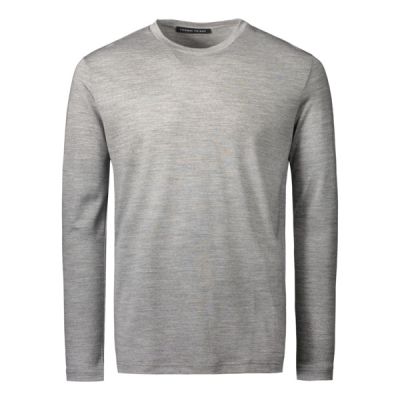 Formal Friday Ultrafine Merino Long Sleeve T-shirt - Grey - Unisex - S - Partioaitta