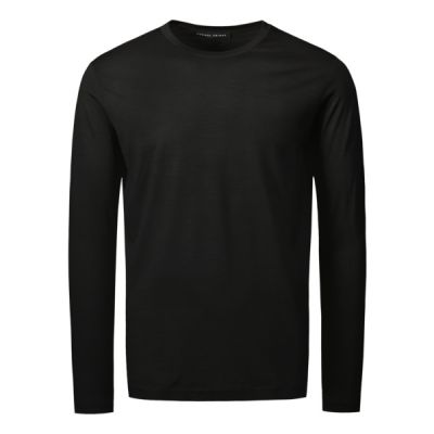 Formal Friday Ultrafine Merino Long Sleeve T-shirt - Black - Unisex - S - Partioaitta