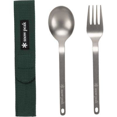 Snow Peak Titanium Fork & Spoon Set - Nocolor - OneSize - Partioaitta