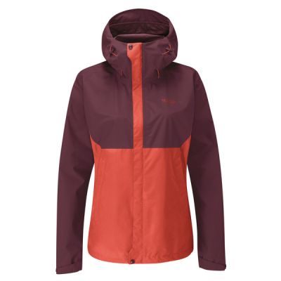 Rab Downpour Eco Jacket Wmns - Deep Heather/red Grapefrui - Naiset - 12 - Partioaitta