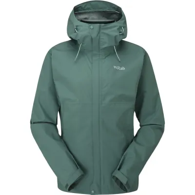 Rab Downpour Eco Jacket Wmns - Eucalyptus - Naiset - 10 - Partioaitta, kuva 1 / 1