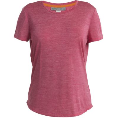 Icebreaker W Sphere Ii Ss Tee - Electron Pink Hthr - Naiset - S - Partioaitta