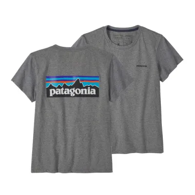 Patagonia W' S P-6 Logo Responsibili-tee - Gravel Heather - Naiset - S - Partioaitta, kuva 1 / 1