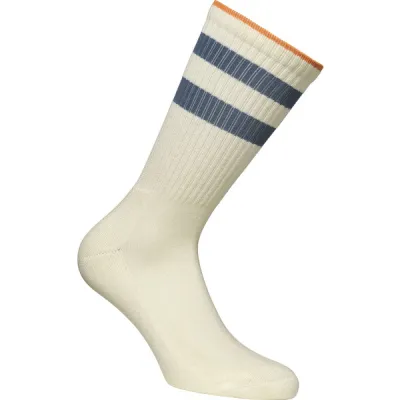 Alpacasocks Merino Casual Stripes 1-pack - Naturale/petrol/orange - Unisex - 42-45 - Partioaitta
