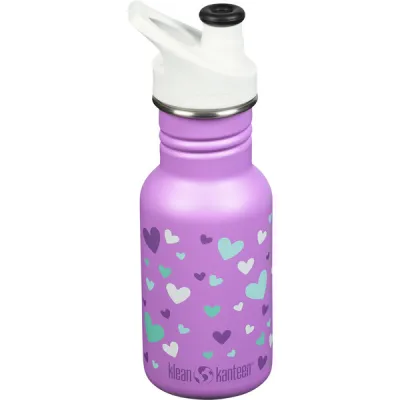 Klean Kanteen Kid Classic Narrow 355ml - Kid Sport Cap - Orchid Hearts - OneSize - Partioaitta