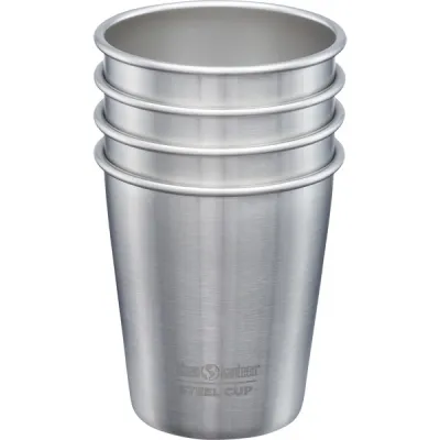 Klean Kanteen Steel Cup 296ml - 4 Pack - Brushed Stainless - OneSize - Partioaitta