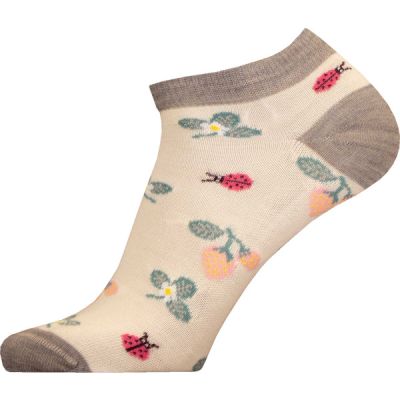 Sukkamestarit Merinovillasukat Sneaker - Mansikka Leppäkerttu Harmaa - Unisex - 35-38 - Partioaitta