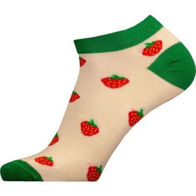 Sukkamestarit Merinovillasukat Sneaker - Mansikka Valkoinen - Unisex - 35-38 - Partioaitta