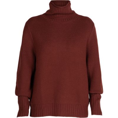 Icebreaker W Merino Seevista Funnel Neck Sweater - Espresso - Naiset - L - Partioaitta