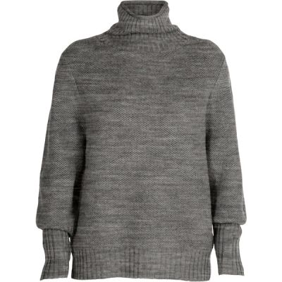 Icebreaker W Merino Seevista Funnel Neck Sweater - Gritstone Hthr - Naiset - L - Partioaitta