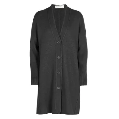 Icebreaker W Charleson Cardigan - Jet Hthr - Naiset - XS - Partioaitta